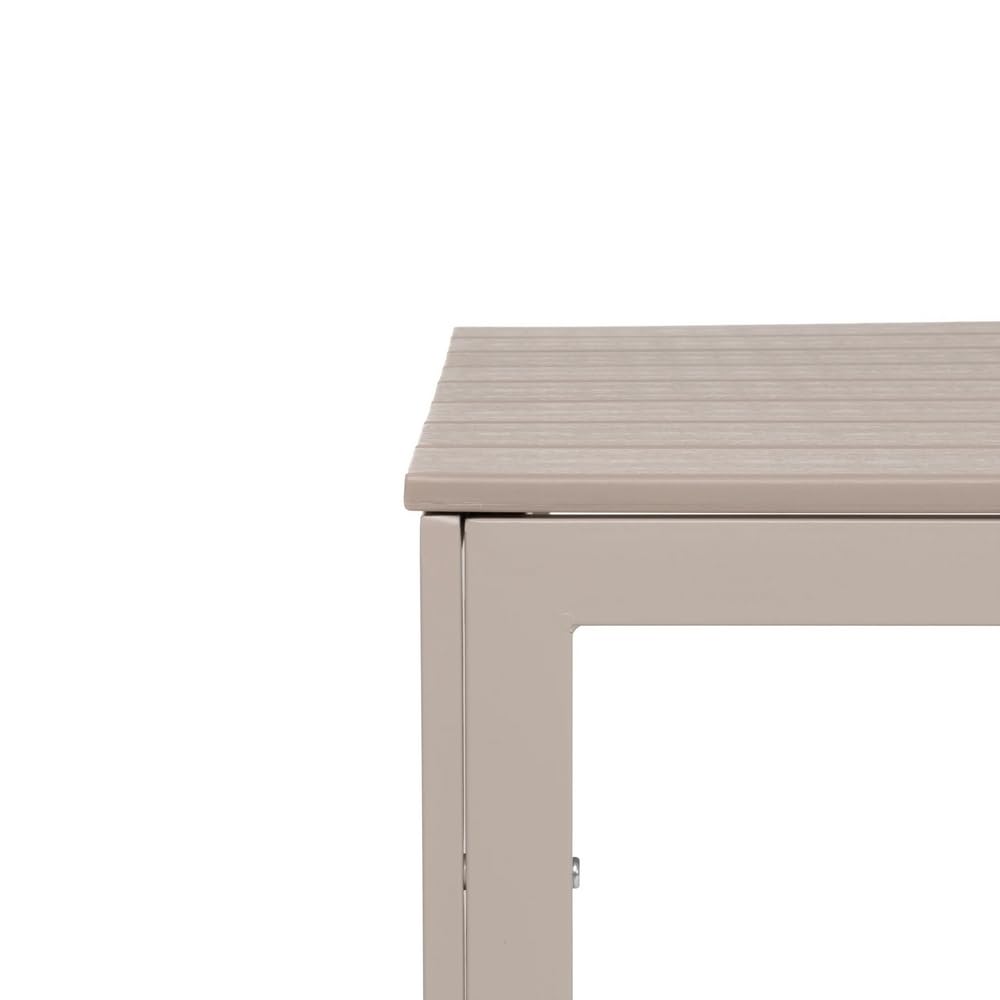 Brigros Tavolo da Giardino in Resina HDPE con Struttura in Metallo Verniciato a Polvere Top Anti UV per Esterno Terrazzo Balcone 78x78x74 cm Tortora