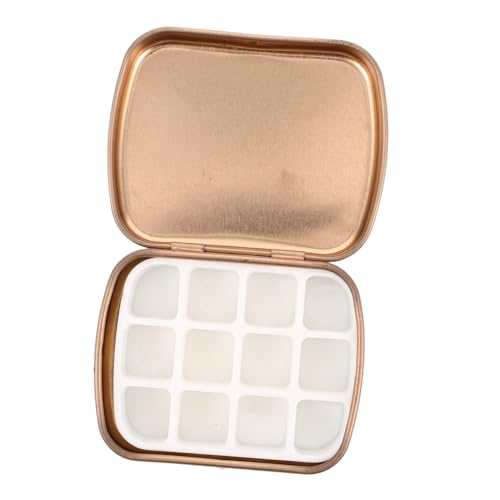 Healvian Paleta de uñas Paleta de Gel Paleta Mini uñas de Gel Accesorios para Ruedas Cerradura de Puerta Mate Paleta de Sombras de Ojos vacia Paleta de Arte de uñas plastico metalico Golden