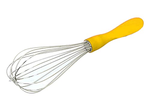 Image of Kuber Industries Hand Blender|Handheld Stainless-Steel Wire Whisk Perfect for Blending, Whisking, Beating, Stirring (Yellow)