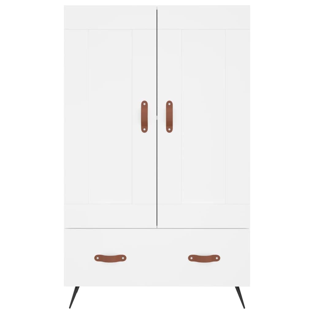 Weißes Highboard 69,5x31x115 cm Holzwerkstoff mit Stauraum, Schubladen und Türen für Wohnzimmer, Esszimmer, Flur, Schlafzimmer, Küche, Büro, platzsparend, vielseitige Aufbewahrung