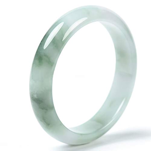 Hsuming Natural Stone Green Floating Flowers Chinese Jade Bangle Bracelets For Women, A00001-56Mm #TOP11