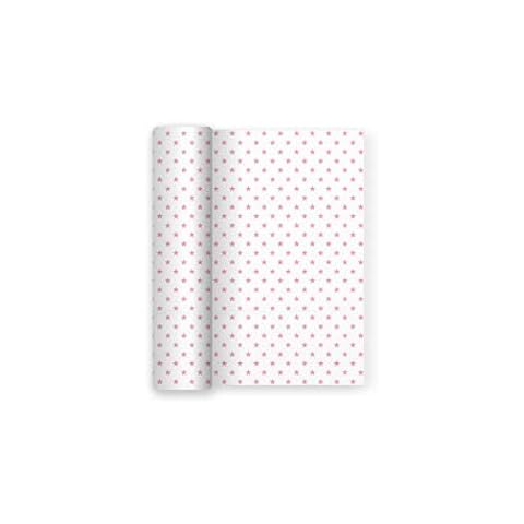 Maxi Products Mantel de Papel para Fiesta Blanco con Decorado de Estrellas Rosa Baby Cover