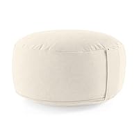 Lotuscrafts® Meditationskissen mit 15 cm Sitzhöhe, Yoga Kissen mit Dinkelfüllung, Yogakissen Rund, Bodenkissen Rund, Yogakissen Meditationskissen, Yogakissen Bezug waschbar, GOTS Zertifiziert
