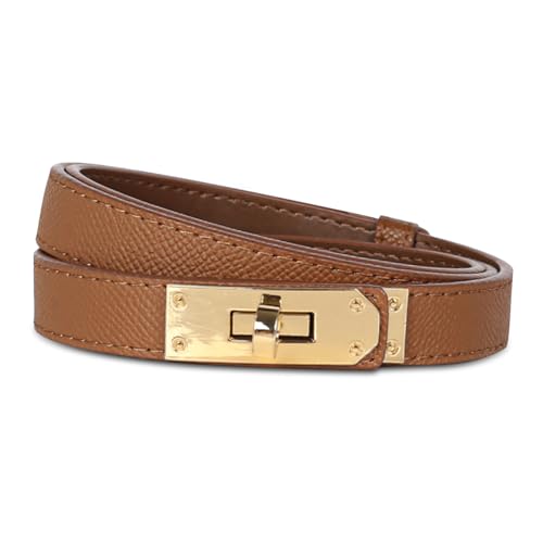 Image of Aurolran Women's Leather Belt with Buckle - Ideal for Dresses, Jeans, and Coats