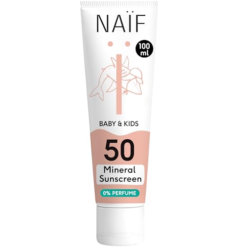 Naïf Protector Solar Mineral para Bebés y Niños – FPS 50, sin perfume, protección UVA/UVB, resistente al agua, dermatológicamente probado, sin microplásticos – 100 ml