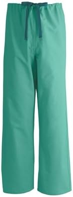 AngelStat Unisex Reversible Drawstring-Waist Scrub Pants, Jade, Size Medium, Regular Inseam