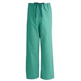 Medline AngelStat Unisex Reversible Scrub Pant with Drawstring Waist, Regular Inseam, Jade, 5X-Large