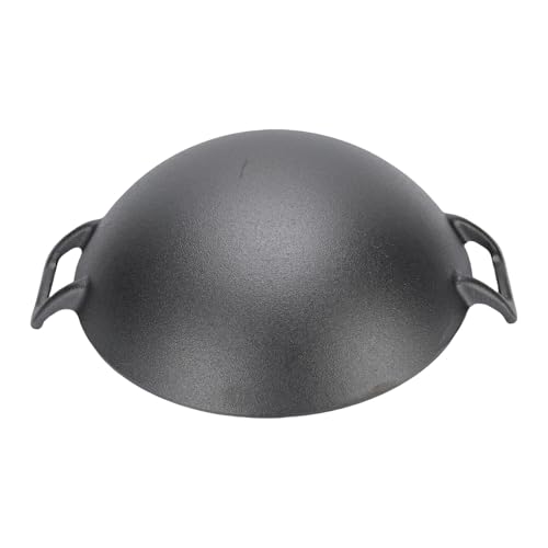 Wok de hierro fundido con doble asa, multifuncional miniatura 7