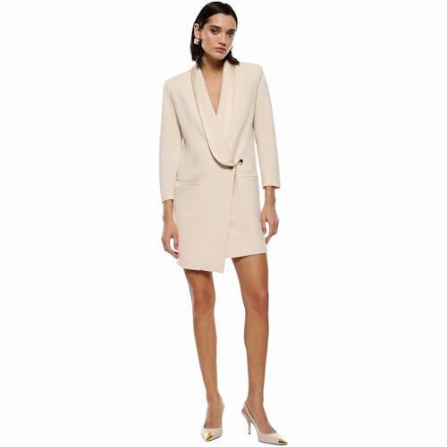 Abito donna corto Imperial Abito Donna Modello Blazer con Spilla in Metallo Colore Burro Taglia S
