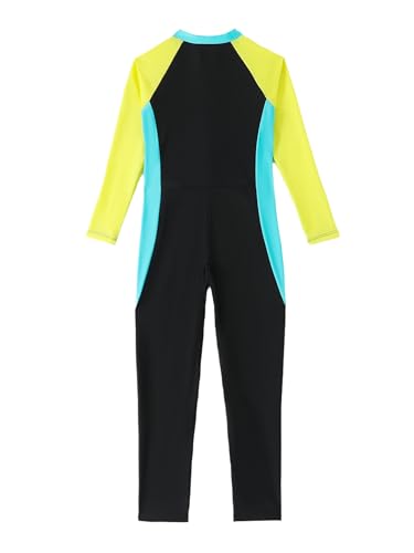 Kids Boys Color Block Sun Protection Swimsuit One Piece Long Sleeve Full Body Swim Jumpsuit Diving Wetsuit2