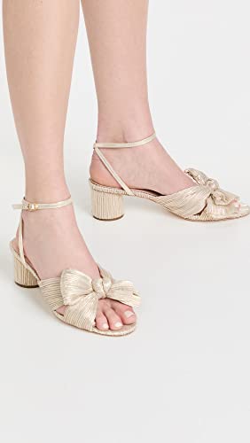 Loeffler Randall Women's Dahlia Pleated Bow Heels, Platinum Lame, Gold, Metallic, 12 Medium Us #TOP2