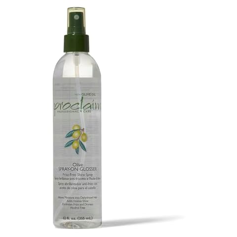 Proclaim Olive Spray On Glosser, Detangling, Smoothing, Anti-frizz, Relaxed or Permed Hair, Paraben free, Sulfate Free, Enhances Color Cover