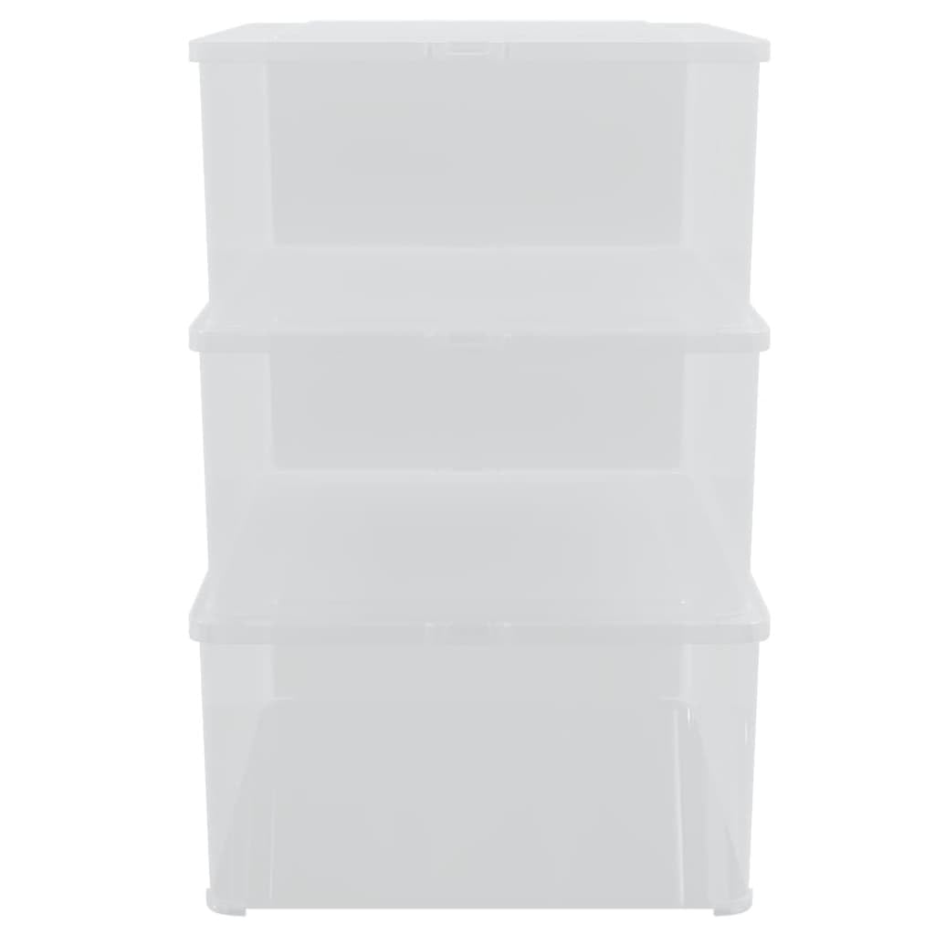 Aufbewahrungsboxen 3 STK Kunststoff 10 L transparent stapelbar mit Deckel und Verschlussklammern, platzsparend für Haushalt Küche Büro Schlafzimmer zur Ordnung und Aufbewahrung