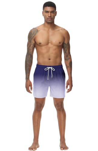 Image of Tyhengta Men's Swim Trunks Quick Dry Beach Shorts with Zipper Pockets and Mesh Lining
