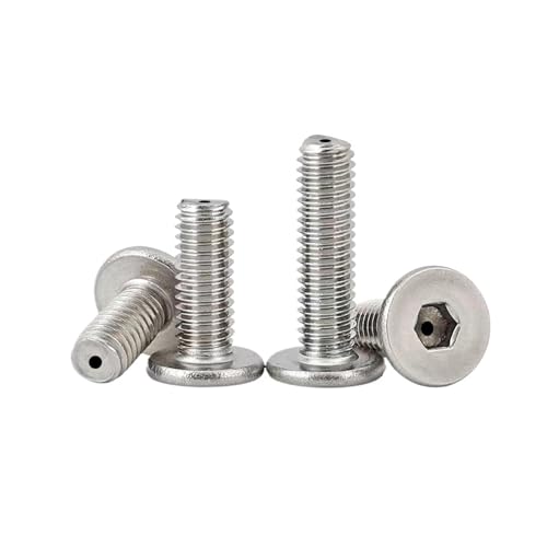M1.6 M2 M2.5 M3 To M16 304 Stainless Steel Hollow Hole Through Air Out Hexagon Hex Socket Thin Flat Wafer Head Bolt Screw(10mm,5