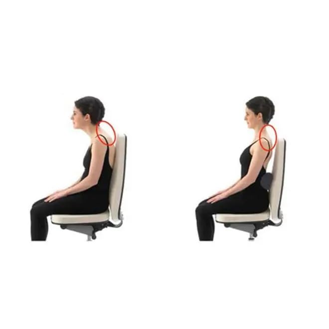 Almohada lumbar para apoyo lumbar - Cojín de espuma viscoelástica con correa elástica, funda lavable - Almohada ergonómica para silla de oficina, coche, viajes, 11 pulgadas