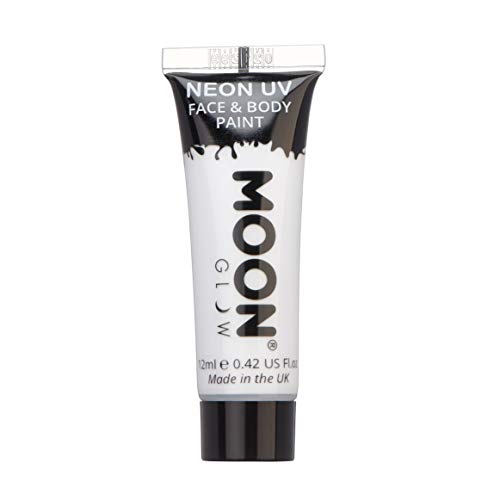 Moon Glow Pintura facial y corporal UV de neón Blanco 12 ml...