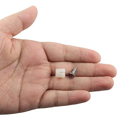 Jianling 50 Sets Plastic Hinge Dowel Inserts With Screws, 50Pcs M4X9 Hinge Dowel Inserts With Teeth Opening And 50Pcs M4X10 Self-Tapping Screws #TOP4