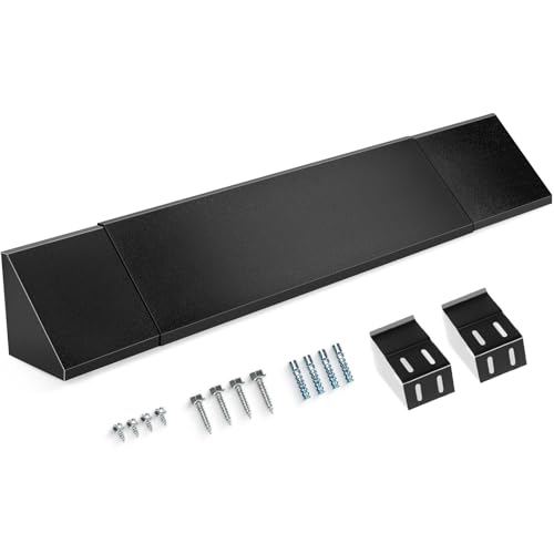 Adjustable Fireplace Hood - 28-48 Inch Heat Deflector Shield for Mantel Protection Wall Mounted Fireplace Smoke Guard (4 Inch)