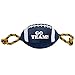Pets First Football Dog Toy, Tough Nylon Quality Materials with Strong Pull Ropes & Inner Squeaker, Nylon Football Blue/Gold