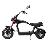 Electric Scooter for Adults 800W Motor Fat Tire Citycoco Scooters Up to 25 Mph & 18 Miles 48V 12Ah Lithium Removable Battery Lowboy Scooter Harley Electric Moped with Front & Rear Hydraulic Brakes