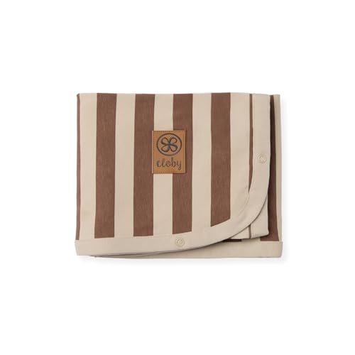 Cloby Multifunktionale Babydecke - Kinderdecke mit UV-Schutz (UPF 50+) - UV-Decke - Peanut Brown Stripe - braun/beige (95x73 cm)