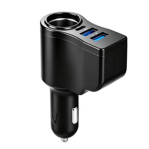 4 en 1 Chargeur Allume Cigare USB C Rapide, Prise Allume Cigare 12V/24V, 66W 2 Port USB-A 30W USB-C 3.1A, Chargeur Voiture pour i Phone 17 16 15 Samsung...