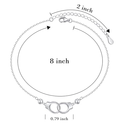 Image of Anklet for Women S925 Sterling Silver Adjustable Foot Plus Ankle Bracelet