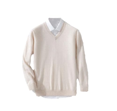 Men's Thick Warm Knit Sweater - Slim Fit V-Neck Long Sleeve Pullover, Winter Casual Thermal Loose Fit