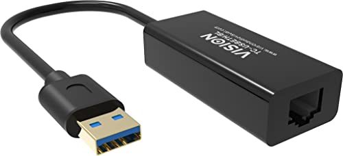 Carte réseau Ethernet filaire Vision TC-USBETH/BL boîtier USB compact noir