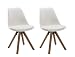 Produktbild Duhome 2er Set Stuhl Esszimmerstühle Küchenstühle Farbauswahl mit Holzbeinen Sitzkissen Esszimmerstuhl Retro 518M, Farbe:Weiss, Material:Kunstleder