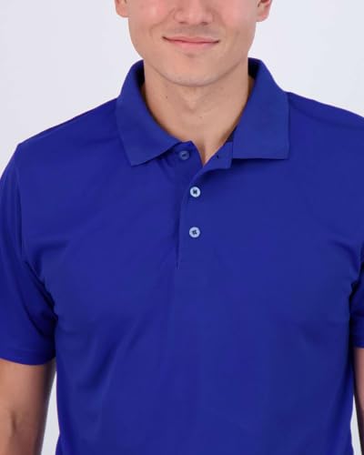 Real Essentials 3 Pack: Men's Quick-Dry Short Sleeve Athletic Performance Polo Shirt (Available in Big & Tall)3