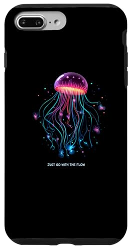Awesome Cute UnderWater Fish Sea Just Go With Flow JellyFish �X�}�z�P�[�X iPhone 7 Plus/8 Plus �p