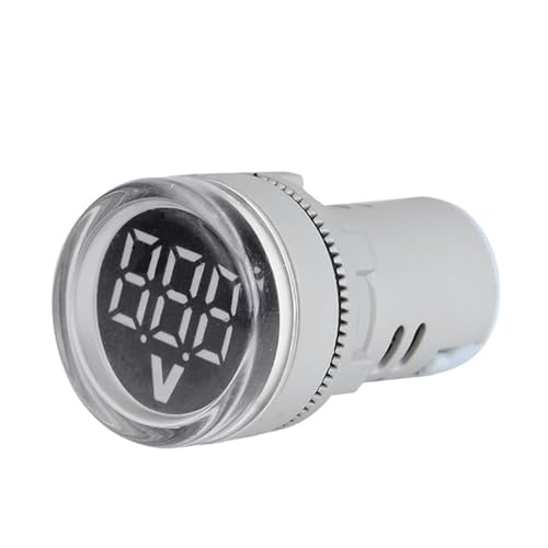交流電圧表示デジタルLED電圧計 AC12-500V LEDデジタル電圧計ディスプレイゲージ電圧22mm電圧計インジケーター信号ランプ車ライトテスター(White)