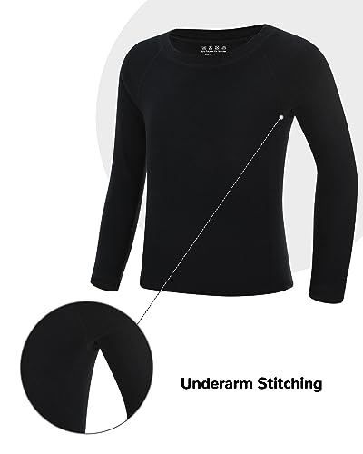 Runhit Boys Thermal Underwear Set Youth Kids Long Johns Boy Base Layer Soft Thermal Pants Fleece Lined Long Sleeve Shirt2