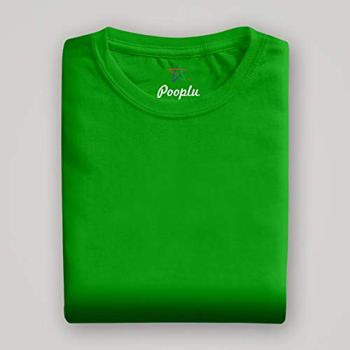 Image of Pooplu Women's Regular Fit Premium Plain 100% Cotton Round Neck Half Sleeves Multicolour Pootlu T Shirt. Casual, Stylish, Trending, Symbol Tshirts