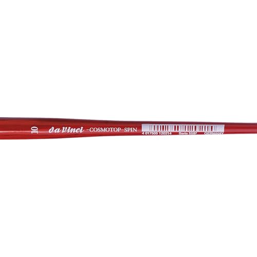 Image of da Vinci Watercolor Series 5587 CosmoTop Spin Paint Brush, Slant Liner Synthetic with Red Handle, Size 10 (5587-10)