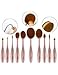 Ammiy 10 PC/Set Toothbrush Style Makeup Brush Set Professional Fiber Brush Hair plastic Handle Foundation Blending Blush Concealer Eye Face Liquid Powder Cream Cosmetics Lip Brush Tool Brushes Kit