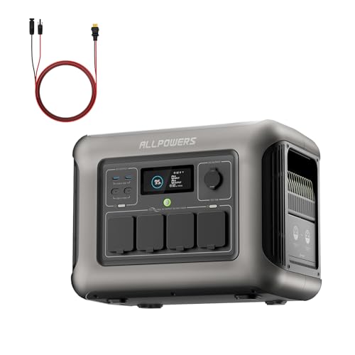 ALLPOWERS R1500 Portable Power Station, 1152Wh LiFePO4 Battery Backup UPS Solar Generator for Camping, Party, RV, Home Use