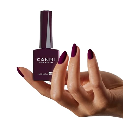 Image of CANNI Dark Red Cherry Gel Nail Polish, 1Pcs Burgundy Red Purple Deep Color Nail Polish High Gloss Manicure Salon DIY