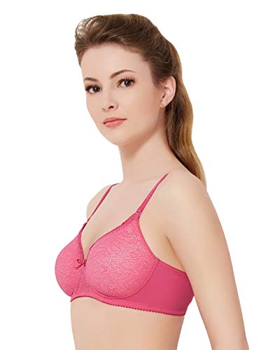 Image of Amante Lace Padded Non-Wired Full Coverage T-Shirt Bra