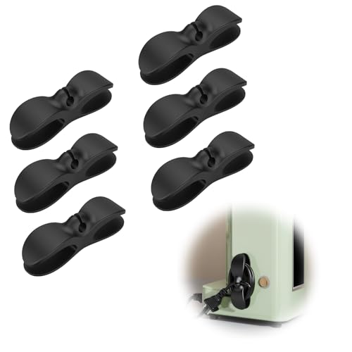 tiyiyok 6 Pièces Organisateur de Cable, Adhésif Organisateur De Câbles Électriques De Cuisine, pour Cuiseur à riz, Mélangeur, Autres Appareils de Cuisine et Equipements de Bureau