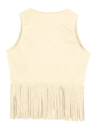 renvena Cowboy Cowgirl Vest for Kids Rivets Sleeveless Child Western Fringe Tassel Dressy Waistcoat4