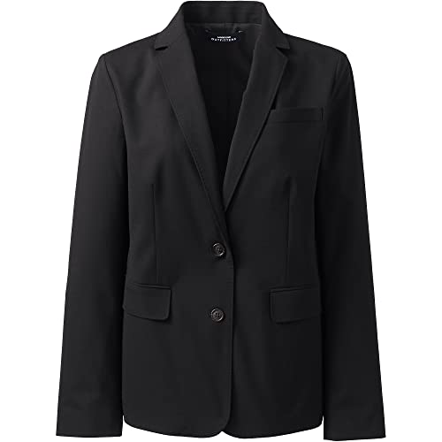 Lands' End Women's Washable Wool Two Button Traditional Blazer