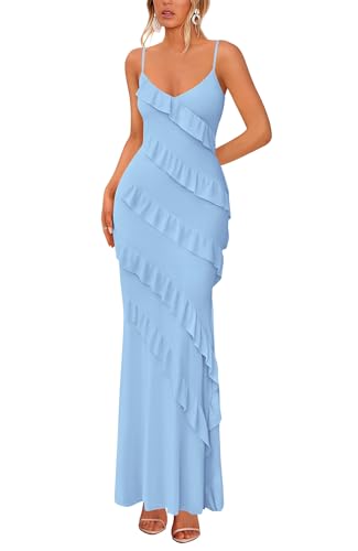 BTFBM Summer Dresses for Women 2026 Spaghetti Strap Bodcyon Solid Cocktail Wedding Guest Dress...