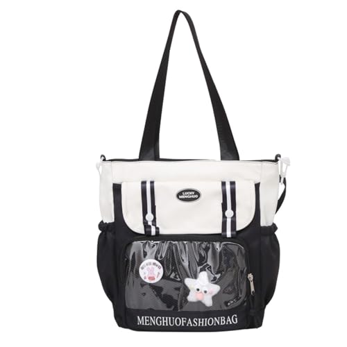 ITA Bag Crossbody Purse Adjustable Handbag Kawaii Pin Display Bag with Insert & Cute Accessory for Anime Cosplay (Black)