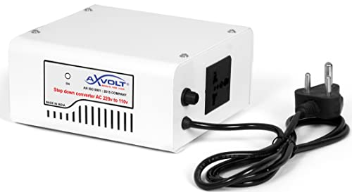 Image of Axvolt 220V /240V to 110V /120V Copper Step Down Transformer Voltage Converter | 150W Transformer for US Japan Appliances in India | Compact Travel-Friendly | White Color
