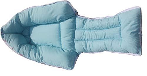 AMARDEEP Blue Baby Quilt & Sleeping Bag Cum Carry Bag – Soft, Cozy, Portable Baby Bedding for Newborns, Infants – 64x41 cm, Perfect for Travel, Stroller, and Sleeping Time
