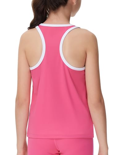 Image of THE GYM PEOPLE Girl's Athletic Tank Tops Racerback Running Workout Shirts | Soft, High stretch, Racerback, Relaxed fit, Easy to match, For running, dancing and daily wear