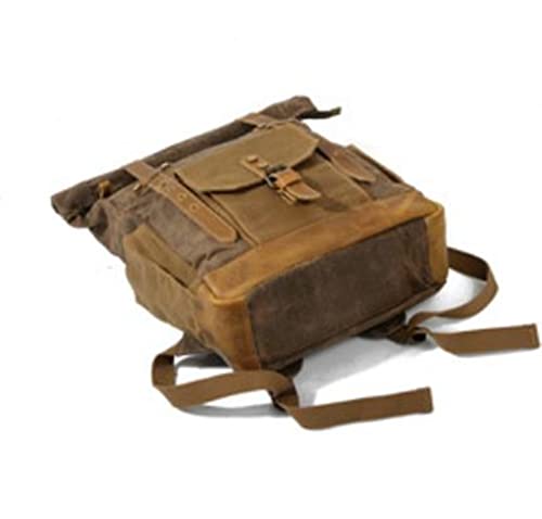 Backpack Canvas Backpacks Retro Daypack Men Travel Bag, Coffee, One Size4